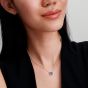 PANDORA Silver Sparkling Square Blue Halo Pendant Necklace 393560C01-45
