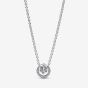 PANDORA Silver Sparkling Round Halo Pendant Necklace 391174C01-45