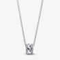 PANDORA Silver Signature Logo Pavé Bead Pendant Necklace 392311C01-45