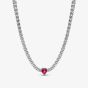 PANDORA Halo Red Crystal Heart Choker Necklace 393549C01-40