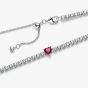 PANDORA Halo Red Crystal Heart Choker Necklace 393549C01-40