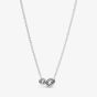 PANDORA Silver Embracing Halo Necklace 393776C01-45