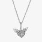 PANDORA Silver Pave Heart and Angel Wings Necklace 398505C01-45