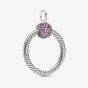 PANDORA Pink Pavé Snake Chain O Charm Holder 399097C02