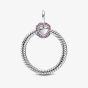 PANDORA Pink Pavé Snake Chain O Charm Holder 399097C02