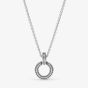 PANDORA Silver Double Circle Pendant Necklace 399487C01-45