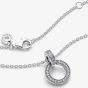 PANDORA Silver Double Circle Pendant Necklace 399487C01-45