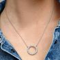 PANDORA Logo Reversible Circle Necklace 590514CZ-45