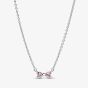 PANDORA Pink Cubic Zirconia Bow Necklace 394235C01-45