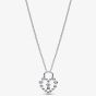 PANDORA Silver Sparkling Heart Padlock Pendant Necklace 394416C01-50