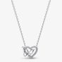 PANDORA Silver Entwined Heart & Butterfly Necklace 394477C01-45