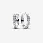 PANDORA Silver Sparkling Huggie Hoop Earrings 293015C01