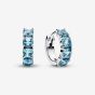 PANDORA Silver Aqua Crystal Hoop Earrings 293851C01