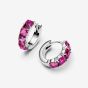 PANDORA Silver Pink Crystal Hoop Earrings 293851C02