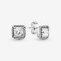 PANDORA Silver Square Sparkle Halo Stud Earrings 290591CZ