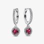 PANDORA Red Round Sparkling Hoop Earrings 292379C01