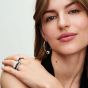 PANDORA Moments Silver 40mm Charm Hoop Earrings 293336C00