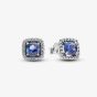 PANDORA Sparkling Square Blue Halo Stud Earrings 293551C01