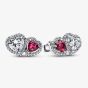 PANDORA Sparkling Halo Hearts Stud Earrings 293633C01