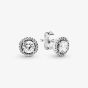 PANDORA Silver Round Sparkle Stud Earrings 296272CZ
