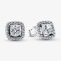 PANDORA Timeless Silver Square Halo Stud Earrings 293551C02