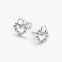 PANDORA Silver Sparkling Heart Padlock Stud Earrings 294419C01