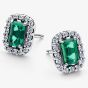 PANDORA Sparkling Green Rectangular Stud Earrings 294501C01