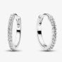 PANDORA Silver & Cubic Zirconia Mini Hoop Earrings 294649C01