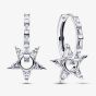 PANDORA Stella Sterling Silver Cubic Zirconia Star Huggie Hoop Earrings 295083C01