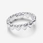 PANDORA Silver Row Of Hearts Ring 193427C00