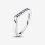 PANDORA Silver Timeless Half Sparkling Wishbone Ring 192394C01