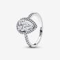 PANDORA Silver Sparkling Pear Halo Ring 193012C01