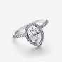 PANDORA Silver Sparkling Pear Halo Ring 193012C01