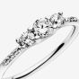 PANDORA Silver Cubic Zirconia Three Stone Ring 196242CZ