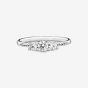 PANDORA Silver Cubic Zirconia Three Stone Ring 196242CZ