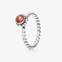 PANDORA Silver July Birthstone Beaded Ring 190854CAR