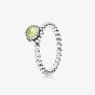 PANDORA Silver August Birthstone Beaded Ring 190854PE