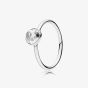 PANDORA Silver April Rock Crystal Droplet Ring 191012RC