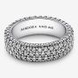 PANDORA Sterling Silver Pavé Triple Row Ring 192634C01