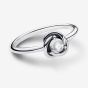 PANDORA Silver April Birthstone Circle Ring 192993C04