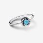 PANDORA Silver December Birthstone Circle Ring 192993C12