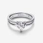 PANDORA Sterling Silver Double Band Heart Ring 193100C01