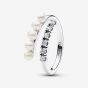 PANDORA Silver Freshwater Pearl Crossover Ring 193145C01