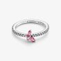 PANDORA Silver Sparkling Pink Butterfly Ring 194269C02