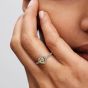 PANDORA Sparkling Elevated Yellow Heart Ring 198421C06