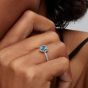 PANDORA Silver Elevated Light Blue Heart Ring 198421C10