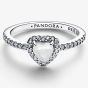 PANDORA Silver Elevated White Heart Ring 198421C11