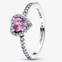 PANDORA Silver Elevated Light Purple Heart Ring 198421C12
