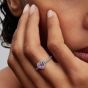 PANDORA Silver Elevated Light Purple Heart Ring 198421C12
