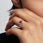 PANDORA Silver Elevated Fuchsia Rose Heart Ring 198421C13